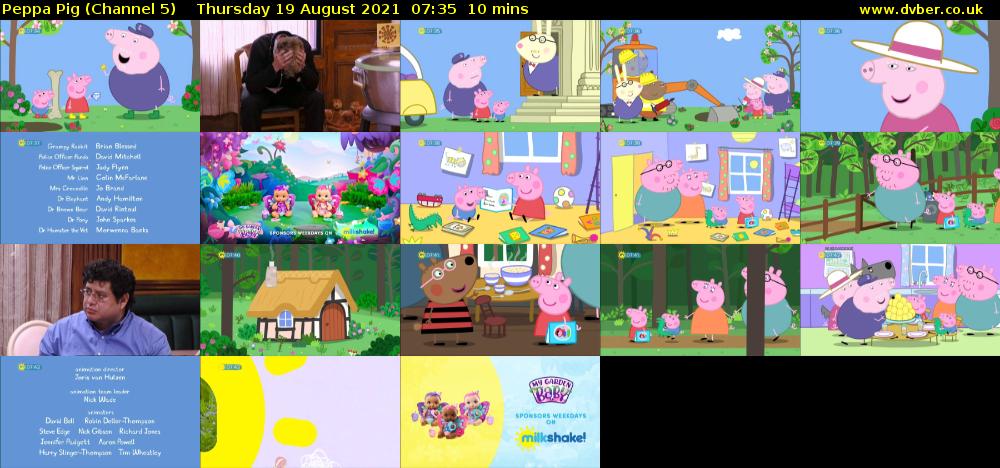 Peppa Pig (Channel 5) Thursday 19 August 2021 07:35 - 07:45
