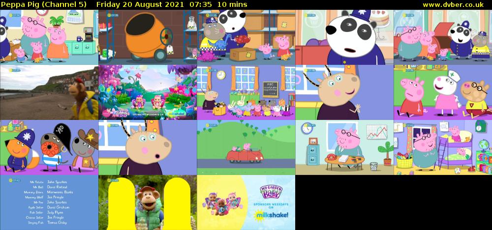 Peppa Pig (Channel 5) Friday 20 August 2021 07:35 - 07:45