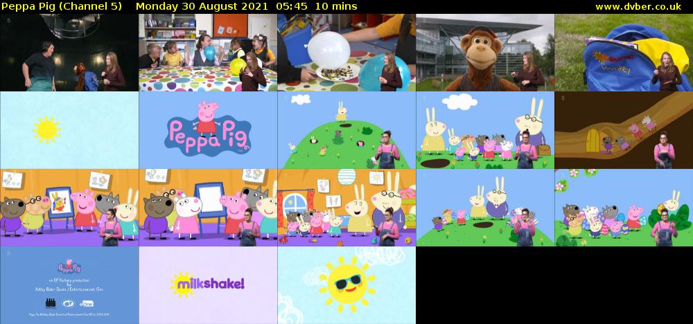 Peppa Pig (Channel 5) Monday 30 August 2021 05:45 - 05:55
