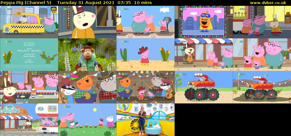 Peppa Pig (Channel 5) Tuesday 31 August 2021 07:35 - 07:45