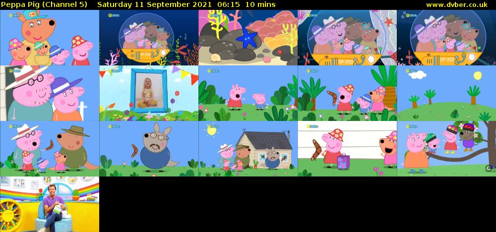 Peppa Pig (Channel 5) Saturday 11 September 2021 06:15 - 06:25
