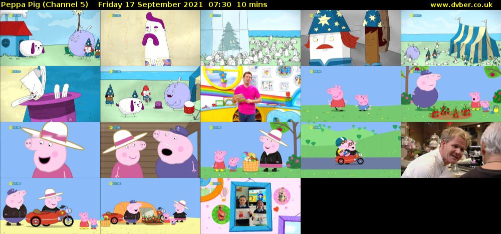 Peppa Pig (Channel 5) Friday 17 September 2021 07:30 - 07:40