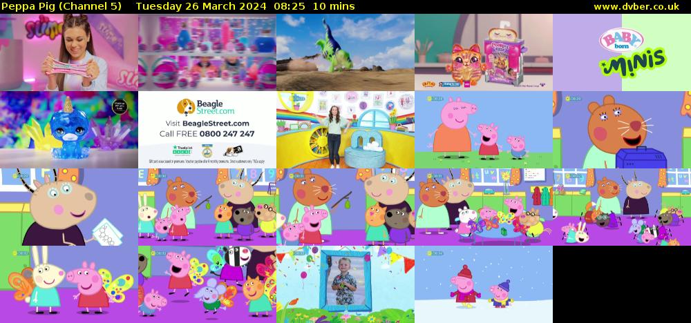 Peppa Pig (Channel 5) Tuesday 26 March 2024 08:25 - 08:35