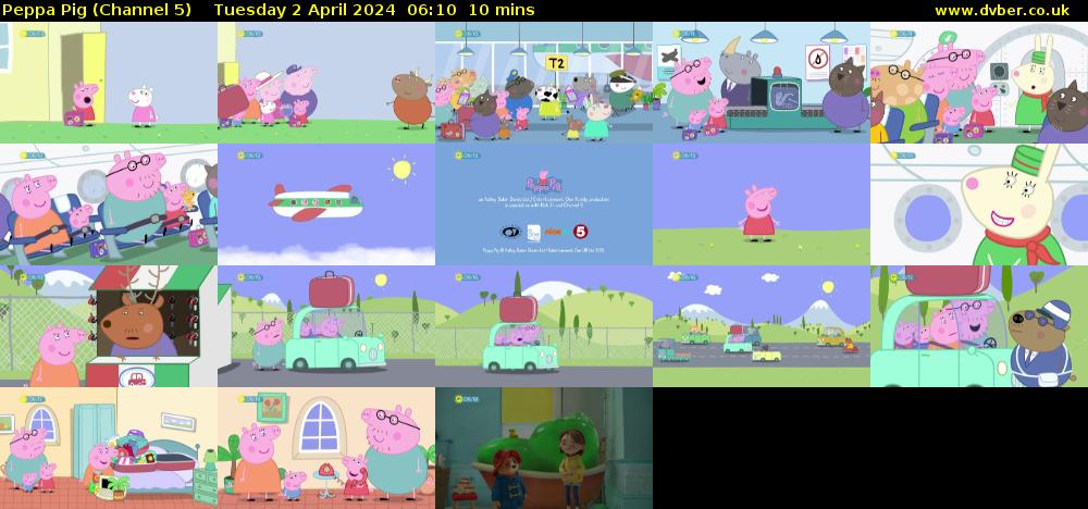 Peppa Pig (Channel 5) Tuesday 2 April 2024 06:10 - 06:20