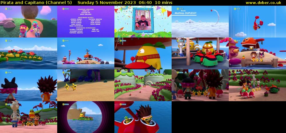 Pirata and Capitano (Channel 5) Sunday 5 November 2023 06:40 - 06:50