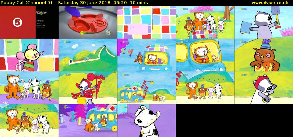 Poppy Cat (Channel 5) Saturday 30 June 2018 06:20 - 06:30