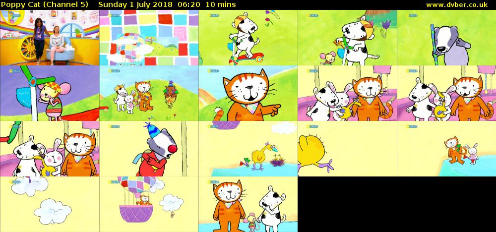 Poppy Cat (Channel 5) Sunday 1 July 2018 06:20 - 06:30