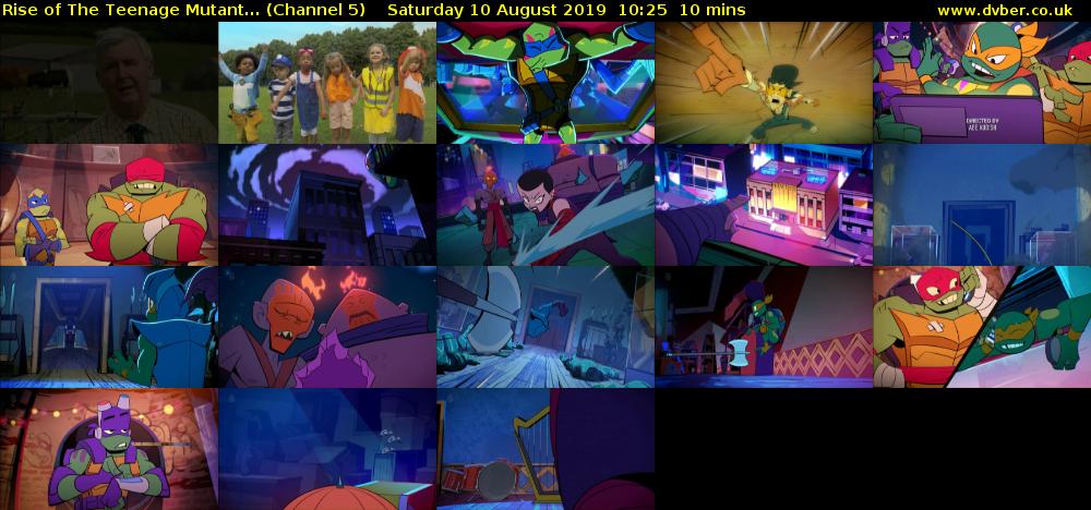 Rise of The Teenage Mutant... (Channel 5) Saturday 10 August 2019 10:25 - 10:35