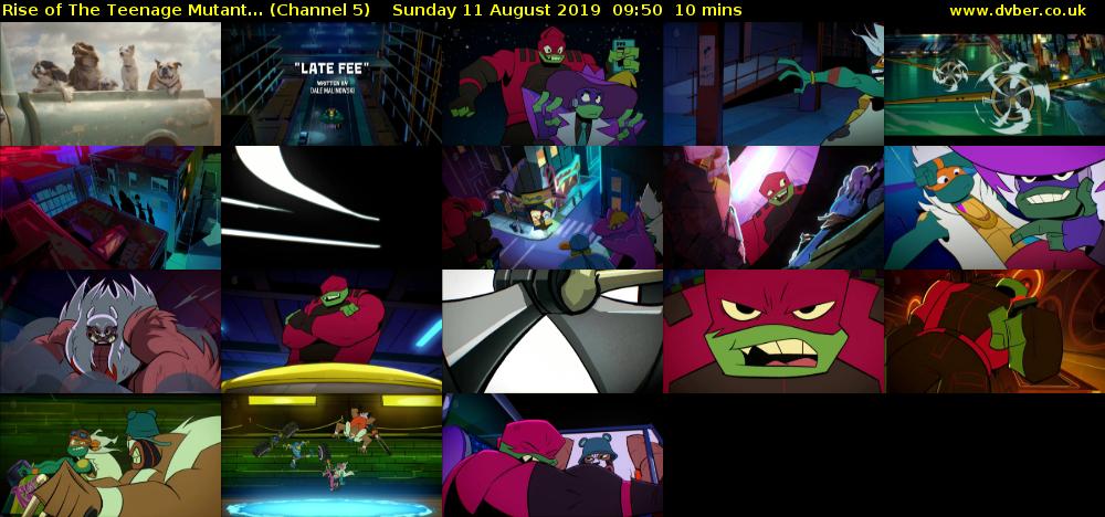Rise of The Teenage Mutant... (Channel 5) Sunday 11 August 2019 09:50 - 10:00