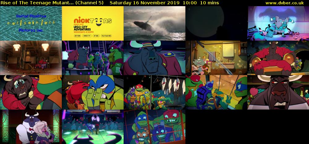 Rise of The Teenage Mutant... (Channel 5) Saturday 16 November 2019 10:00 - 10:10