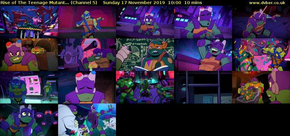 Rise of The Teenage Mutant... (Channel 5) Sunday 17 November 2019 10:00 - 10:10