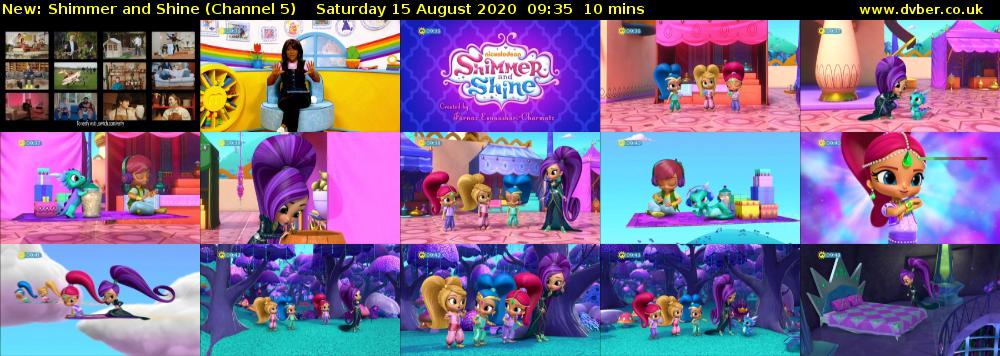 Shimmer and Shine (Channel 5) Saturday 15 August 2020 09:35 - 09:45