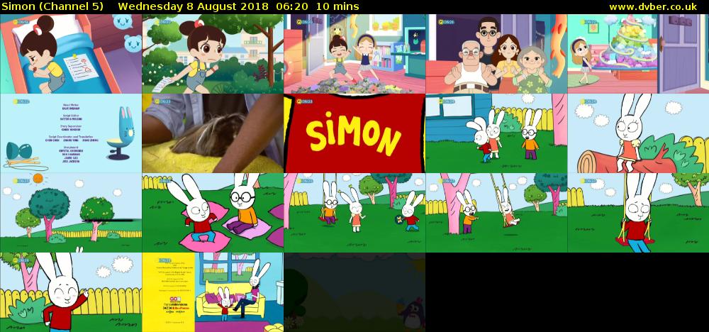 Simon (Channel 5) Wednesday 8 August 2018 06:20 - 06:30