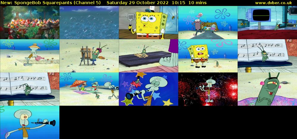 SpongeBob SquarePants (Channel 5) Saturday 29 October 2022 10:15 - 10:25