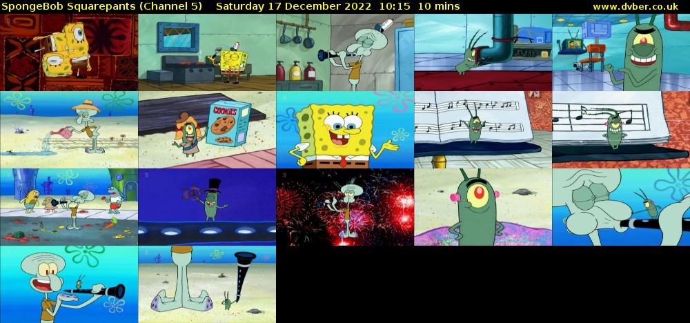 SpongeBob SquarePants (Channel 5) Saturday 17 December 2022 10:15 - 10:25