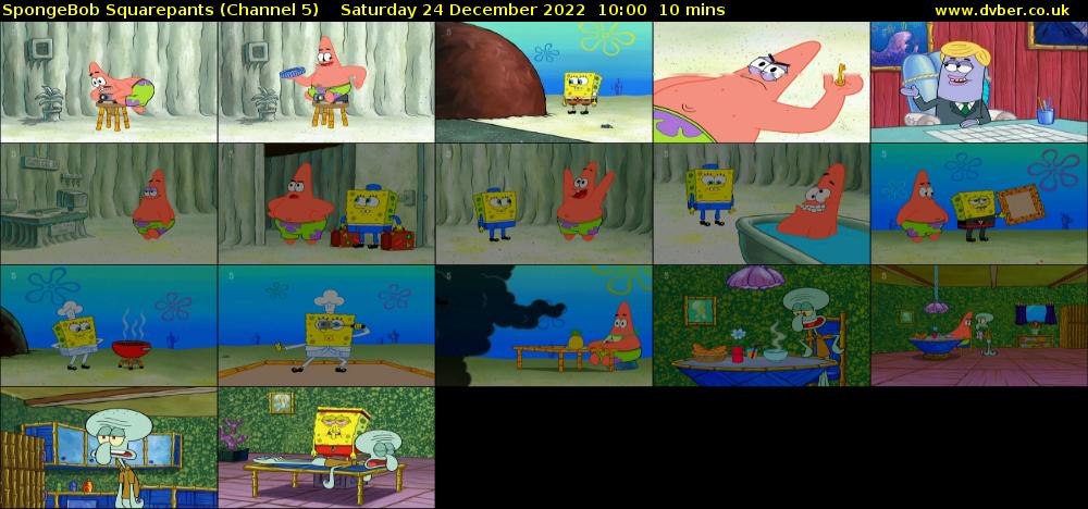 SpongeBob SquarePants (Channel 5) Saturday 24 December 2022 10:00 - 10:10