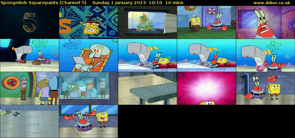 SpongeBob SquarePants (Channel 5) Sunday 1 January 2023 10:10 - 10:20
