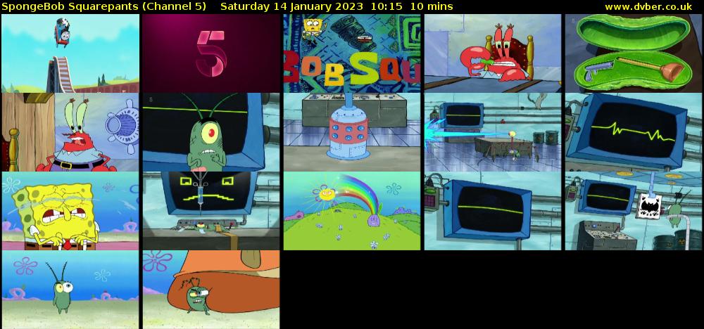 SpongeBob SquarePants (Channel 5) Saturday 14 January 2023 10:15 - 10:25