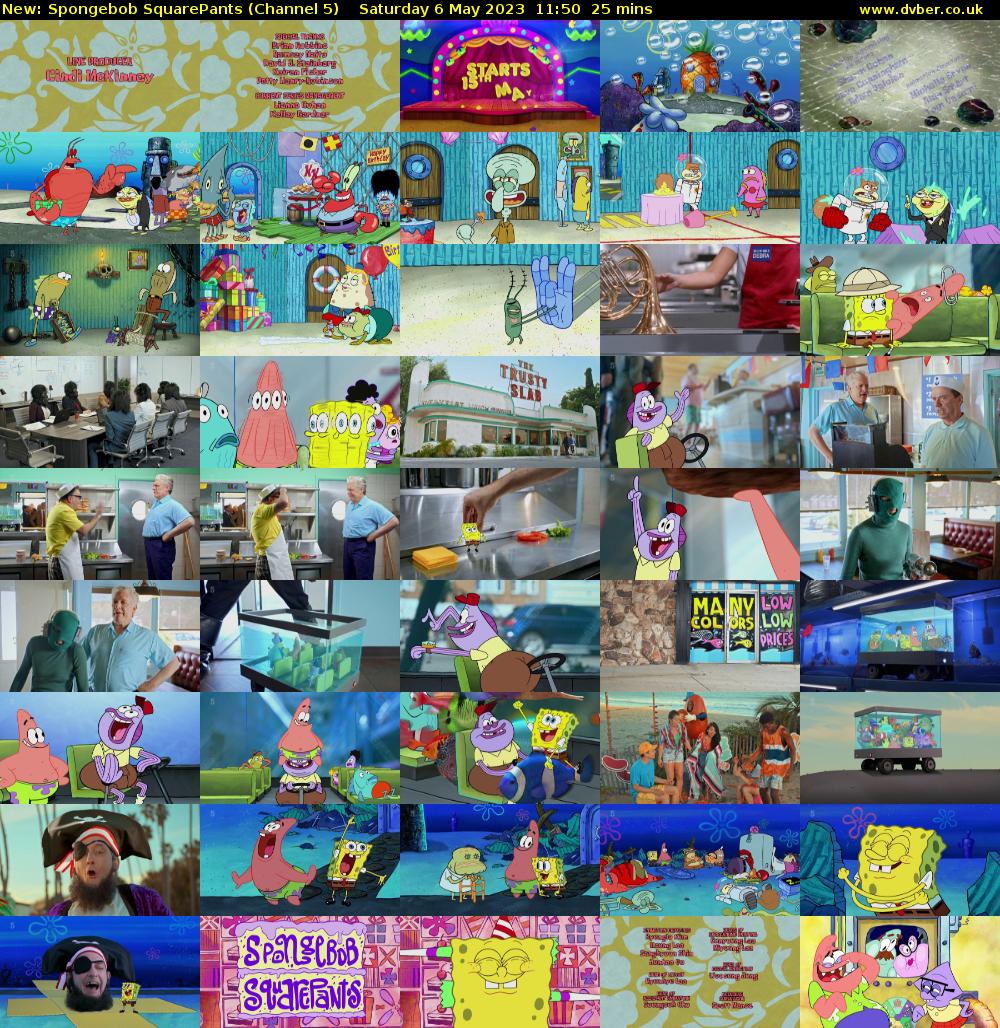 SpongeBob SquarePants (Channel 5) Saturday 6 May 2023 11:50 - 12:15