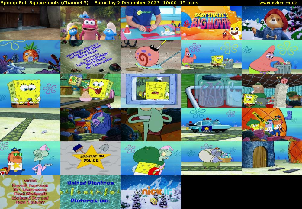 SpongeBob SquarePants (Channel 5) Saturday 2 December 2023 10:00 - 10:15