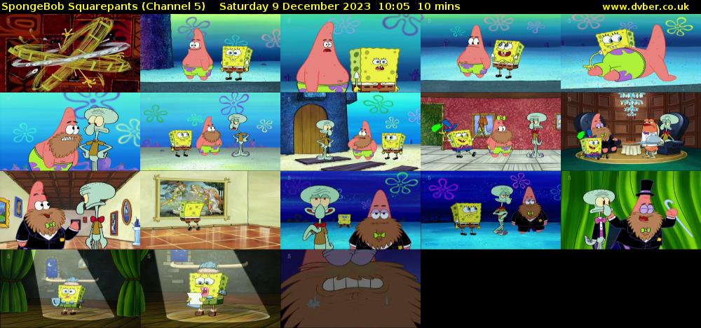 SpongeBob SquarePants (Channel 5) Saturday 9 December 2023 10:05 - 10:15