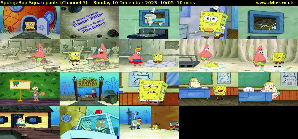 SpongeBob SquarePants (Channel 5) Sunday 10 December 2023 10:05 - 10:15
