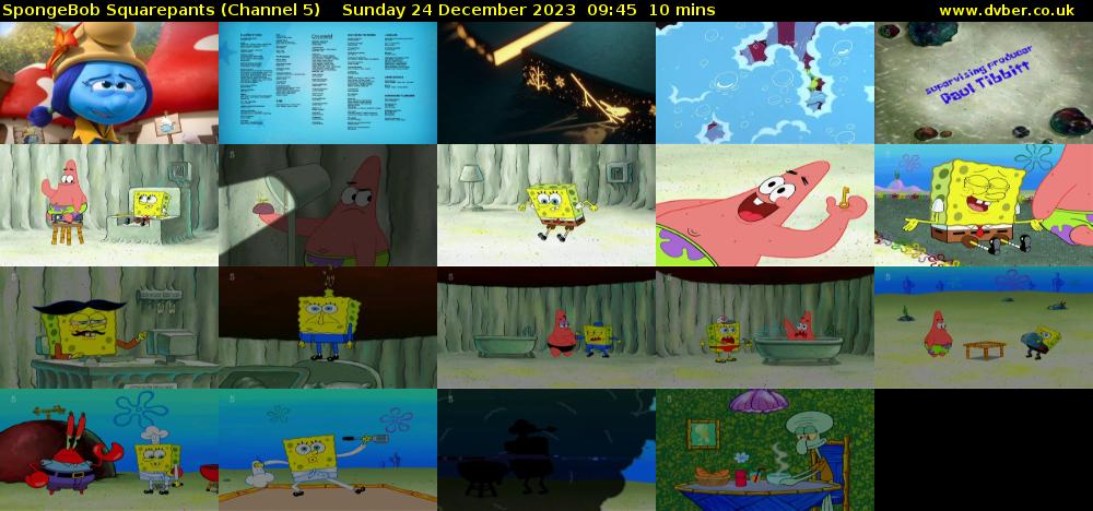 SpongeBob SquarePants (Channel 5) Sunday 24 December 2023 09:45 - 09:55