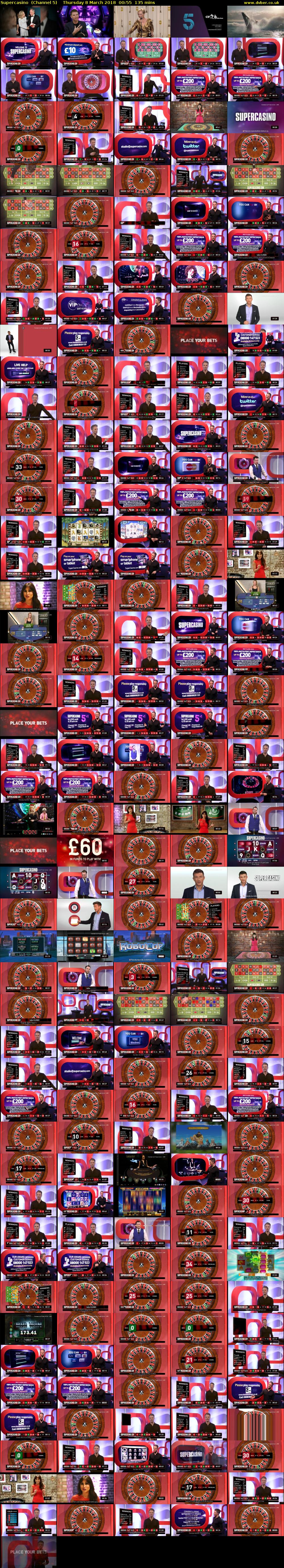 Supercasino  (Channel 5) Thursday 8 March 2018 00:55 - 03:10
