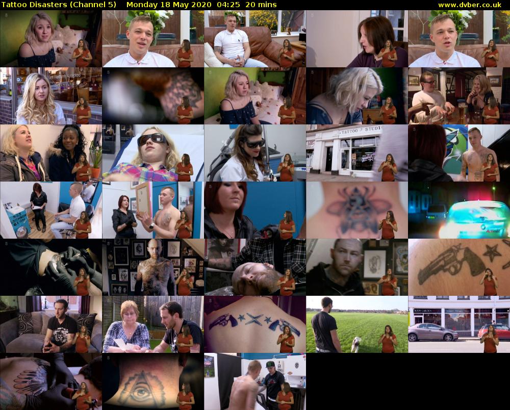 Tattoo Disasters (Channel 5) Monday 18 May 2020 04:25 - 04:45