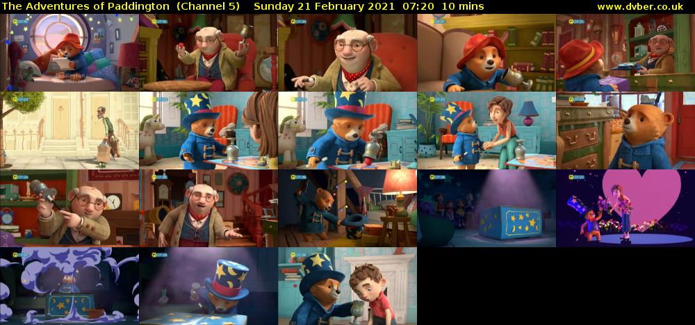 The Adventures of Paddington  (Channel 5) Sunday 21 February 2021 07:20 - 07:30