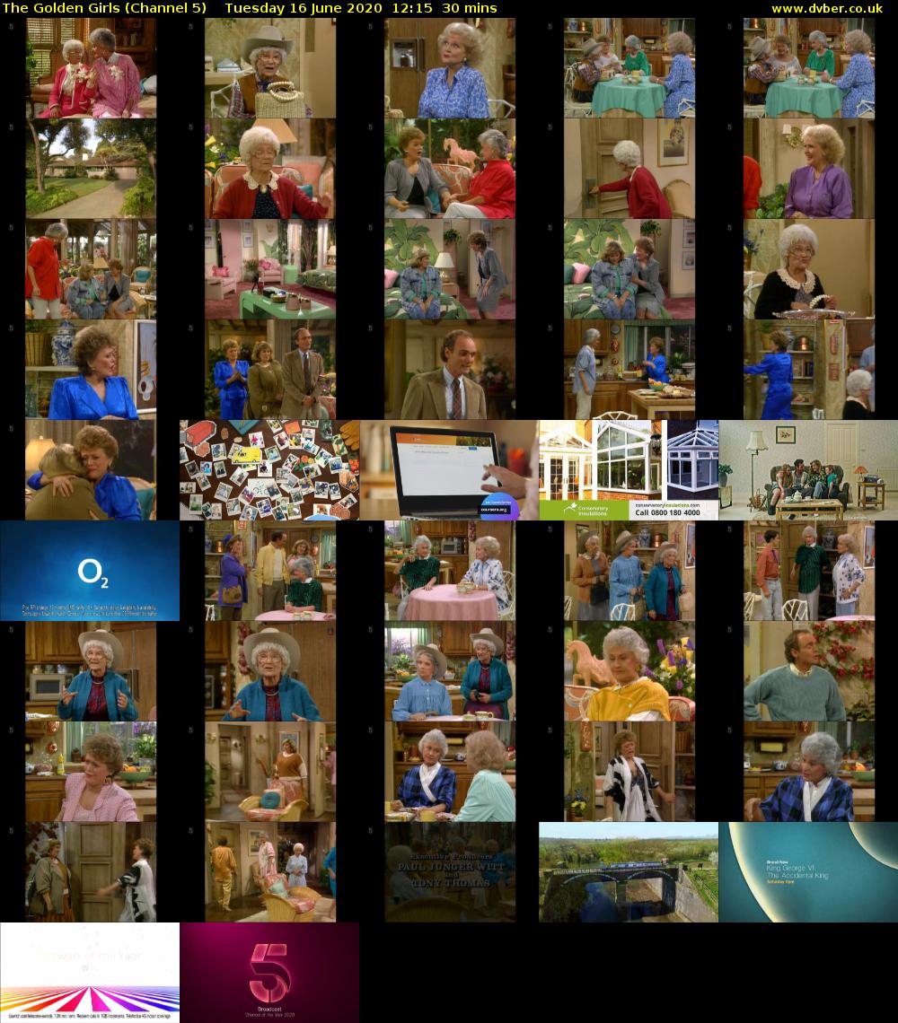 The Golden Girls (Channel 5) Tuesday 16 June 2020 12:15 - 12:45