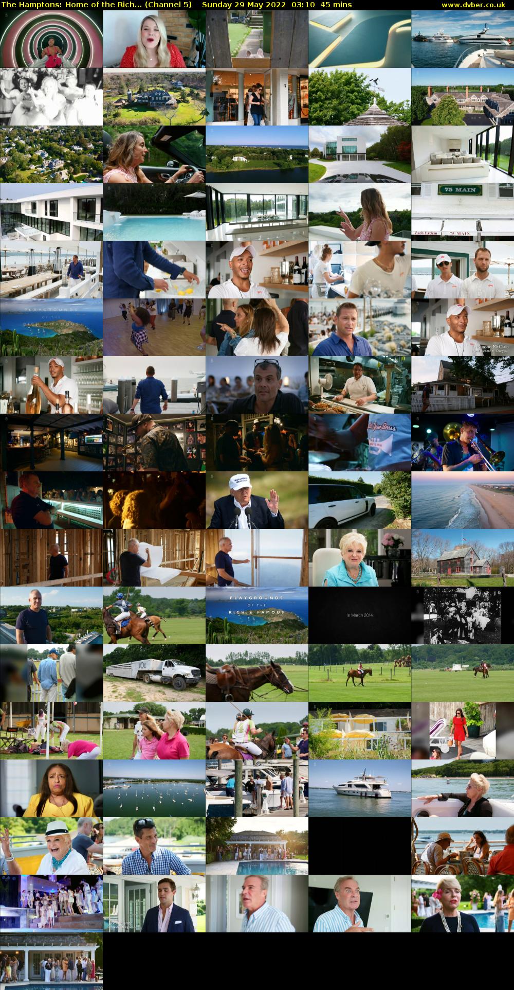The Hamptons: Home of the Rich... (Channel 5) Sunday 29 May 2022 03:10 - 03:55