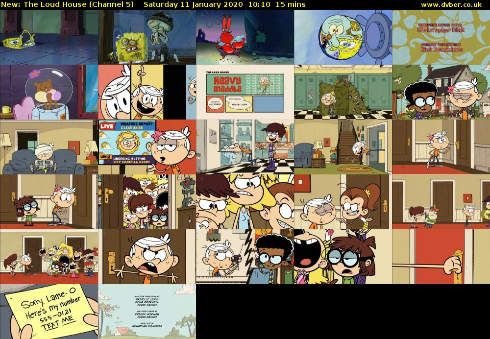 The Loud House (Channel 5) Saturday 11 January 2020 10:10 - 10:25