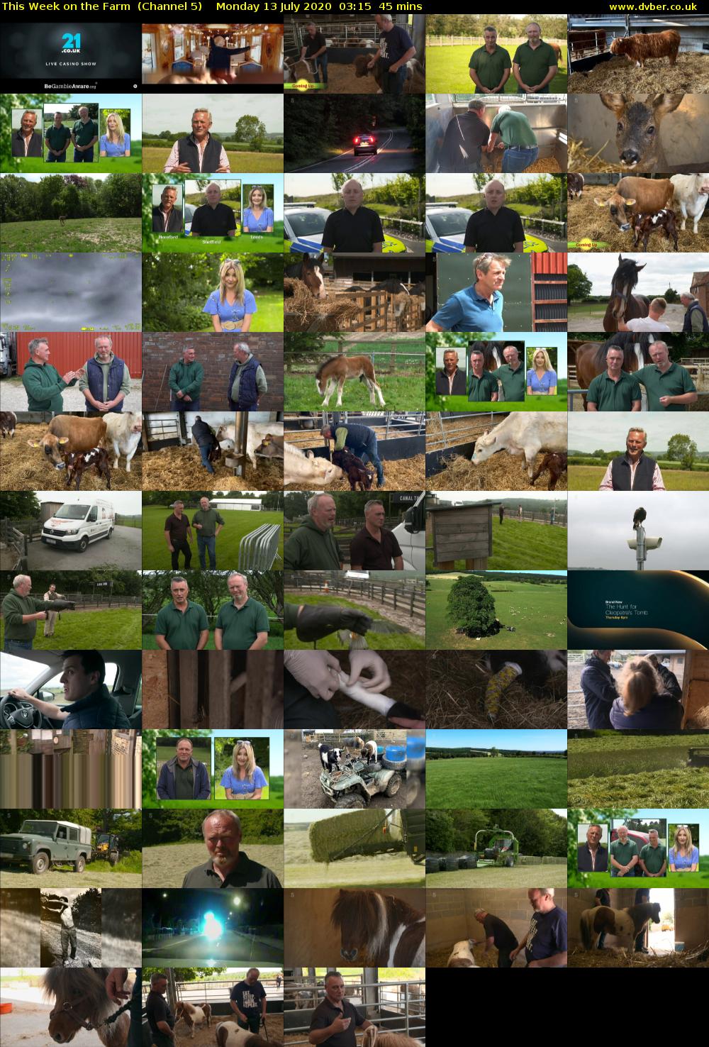 This Week on the Farm  (Channel 5) Monday 13 July 2020 03:15 - 04:00