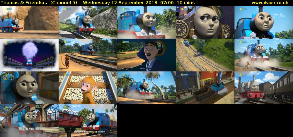 Thomas & Friends:... (Channel 5) Wednesday 12 September 2018 07:00 - 07:10