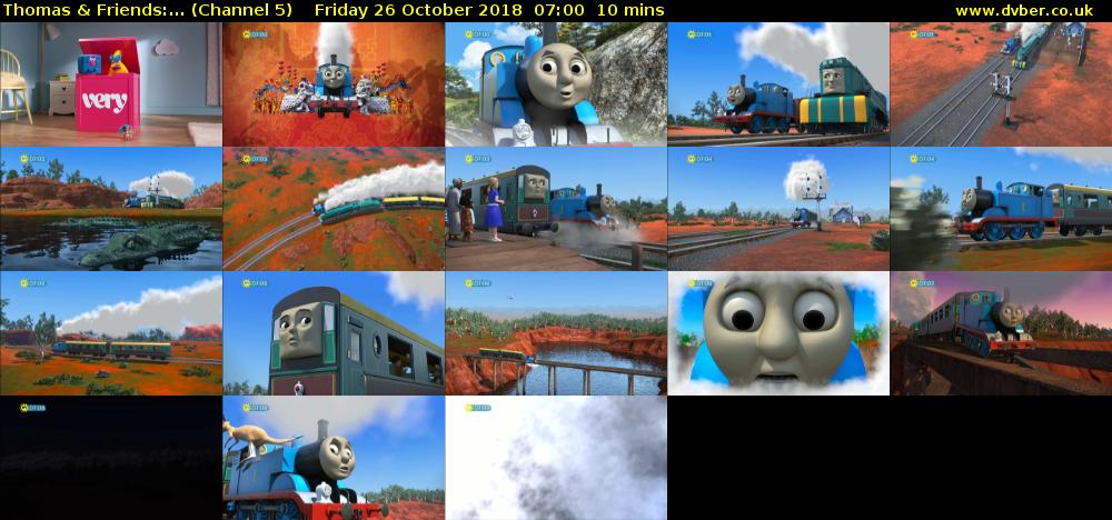 Thomas & Friends:... (Channel 5) Friday 26 October 2018 07:00 - 07:10