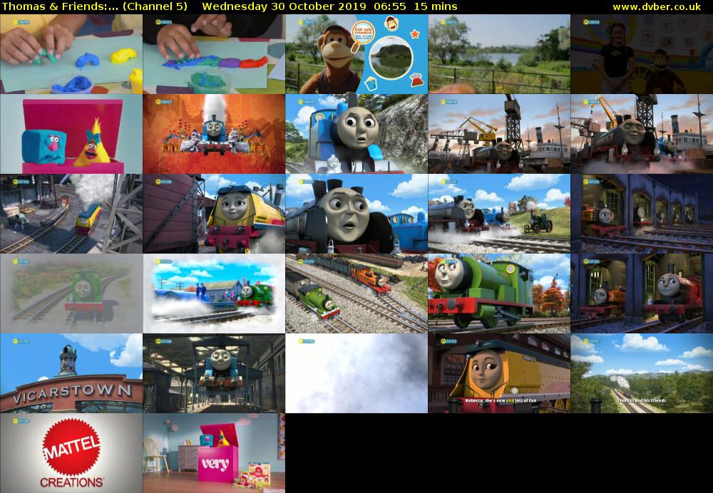 Thomas & Friends:... (Channel 5) Wednesday 30 October 2019 06:55 - 07:10