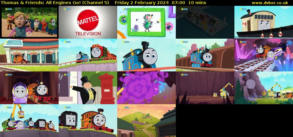 Thomas & Friends: All Engines Go! (Channel 5) Friday 2 February 2024 07:00 - 07:10