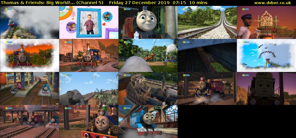 Thomas & Friends: Big World!... (Channel 5) Friday 27 December 2019 07:15 - 07:25
