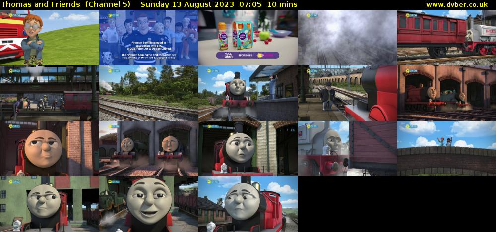 Thomas and Friends  (Channel 5) Sunday 13 August 2023 07:05 - 07:15