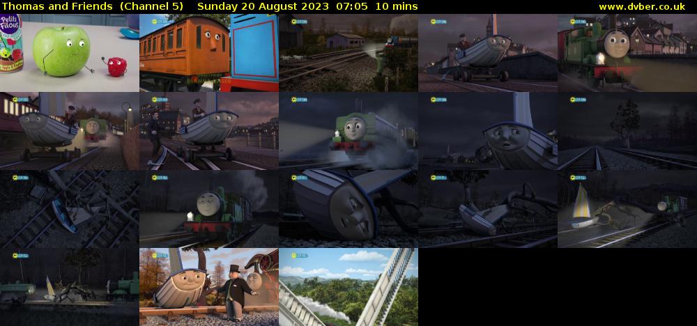 Thomas and Friends  (Channel 5) Sunday 20 August 2023 07:05 - 07:15