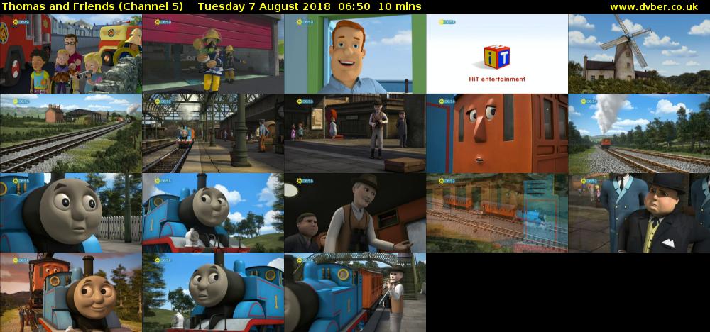 Thomas and Friends (Channel 5) Tuesday 7 August 2018 06:50 - 07:00
