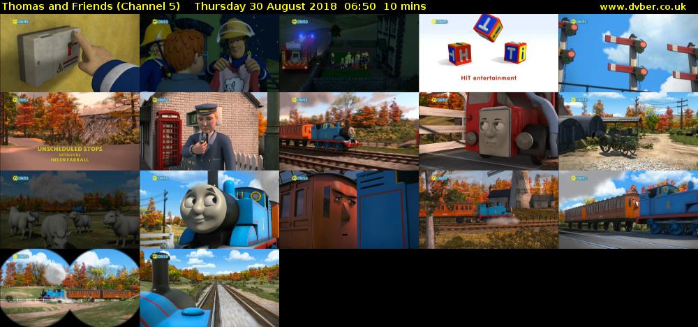 Thomas and Friends (Channel 5) Thursday 30 August 2018 06:50 - 07:00