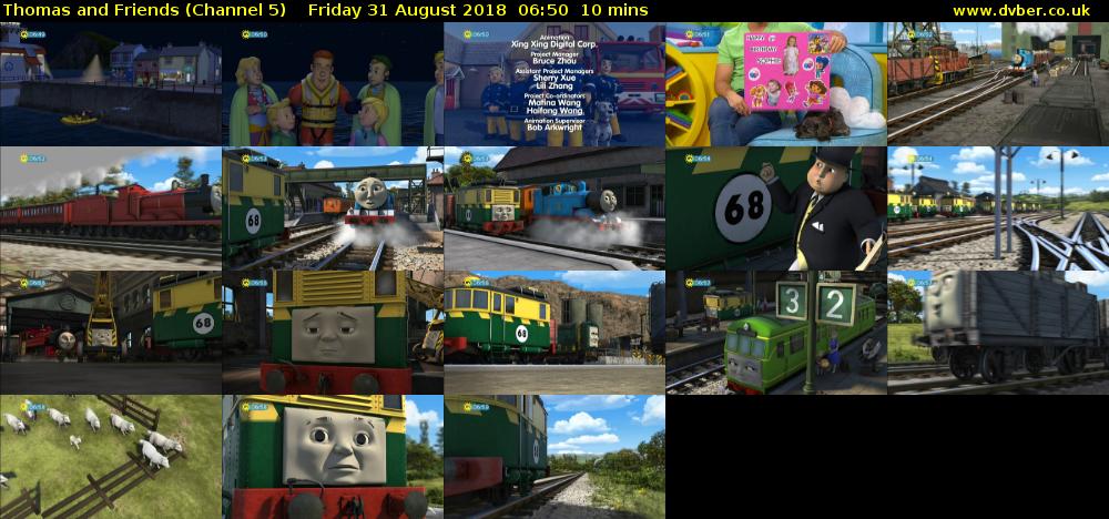 Thomas and Friends (Channel 5) Friday 31 August 2018 06:50 - 07:00