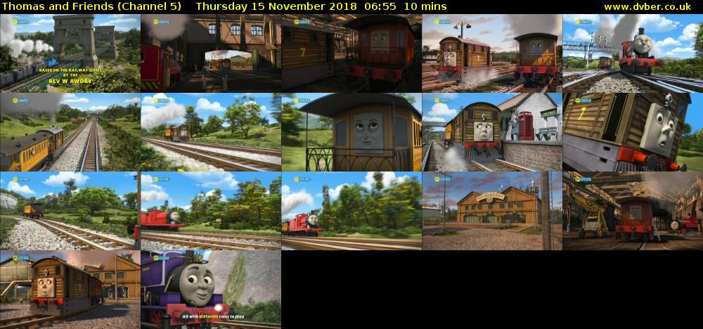 Thomas and Friends (Channel 5) Thursday 15 November 2018 06:55 - 07:05