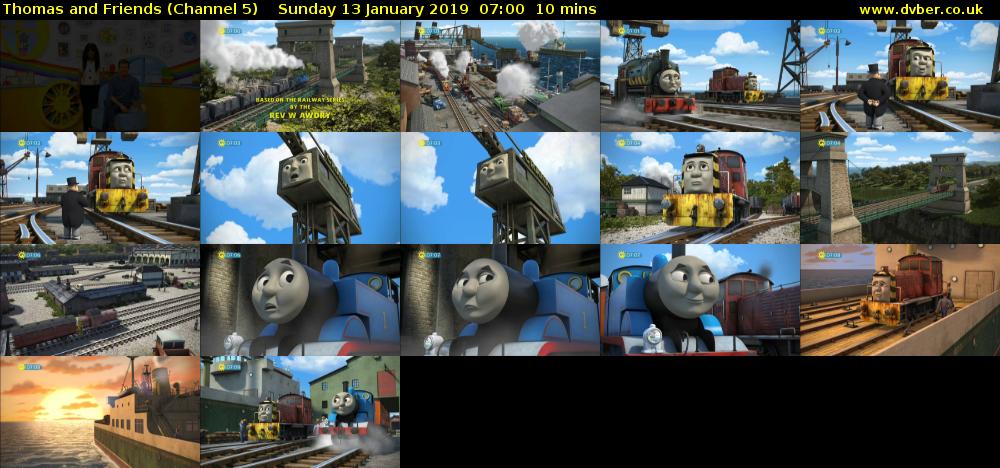 Thomas and Friends (Channel 5) Sunday 13 January 2019 07:00 - 07:10
