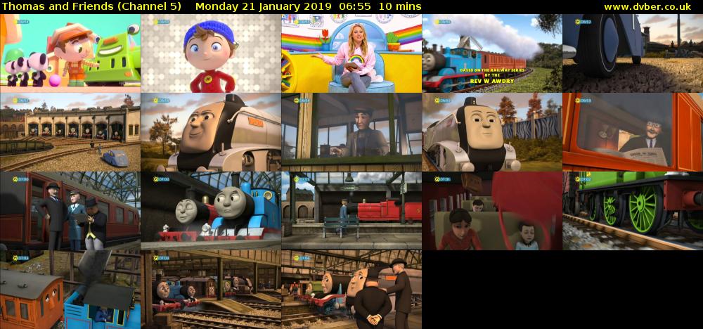 Thomas and Friends (Channel 5) Monday 21 January 2019 06:55 - 07:05