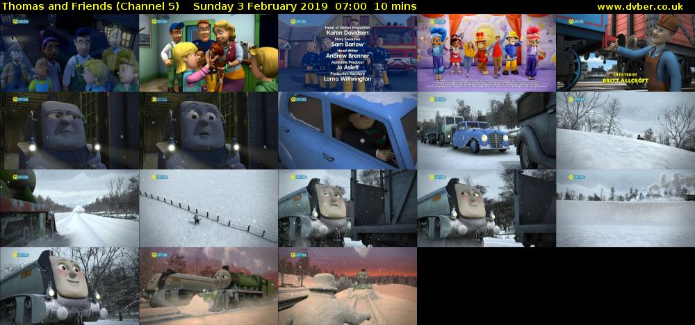 Thomas and Friends (Channel 5) Sunday 3 February 2019 07:00 - 07:10