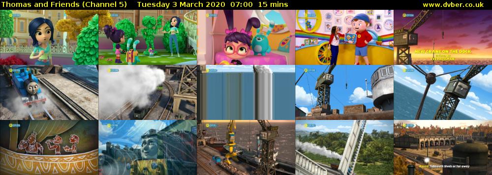 Thomas and Friends (Channel 5) Tuesday 3 March 2020 07:00 - 07:15
