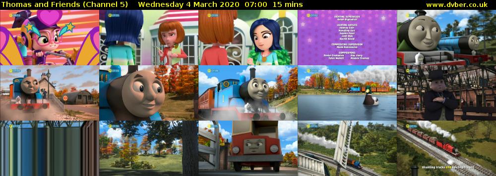 Thomas and Friends (Channel 5) Wednesday 4 March 2020 07:00 - 07:15